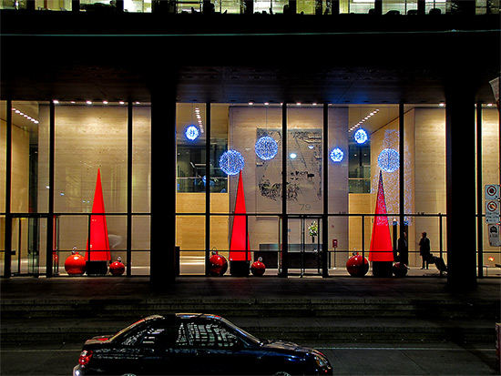 td centre, toronto dominion centre, business district, christmas, decorations, seasonal, downtown, urban, business, toronto, city, life