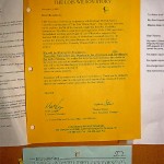 Random image: stick a yellow notice on the old cork board, don