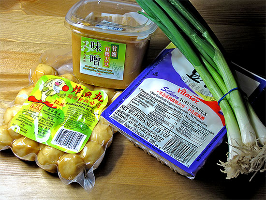 miso soup ingredients, green onions, fish balls, silken tofu, toronto, city, life