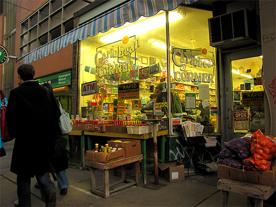 caribbean corner, kensington market, hot sauce, pedestrians, toronto, city, life