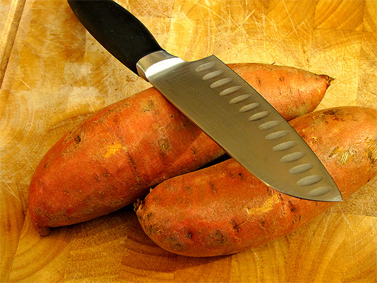 yams, sweet potatoes, knife, cutting board, toronto, city, life