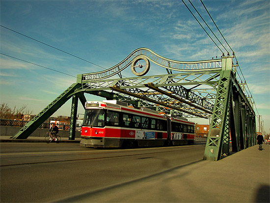 west don lands, queen street bridge, parkway, stairs, bridge, toronto, city, life