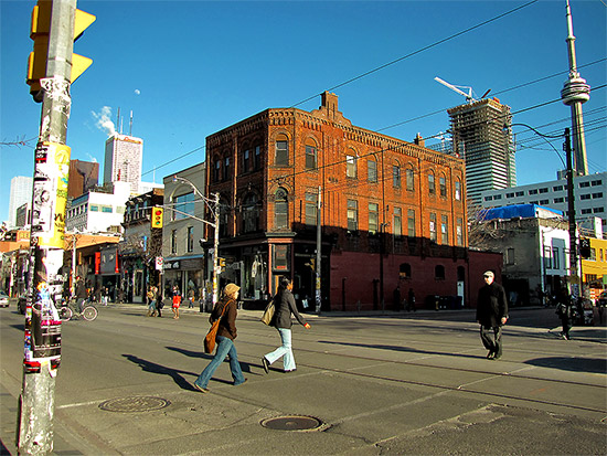 edges, limits, boundaries, borders, queen street west, peter street, 1834, toronto, city, life