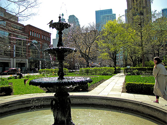 st. james park, saint, cathedral, fountain, victorian, toronto, city, life