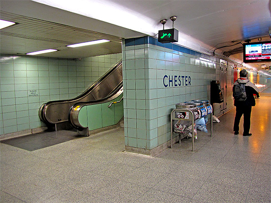 chester subway station, toronto transit commission, ttc, underground, toronto, city, life