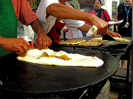 yonge-dundas square, food, vendors, east indian, roti, toronto, city, life