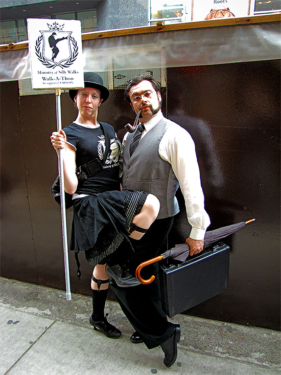 ministry of silly walks, walk-a-thon, canadian alliance of dance artists, cada-on. yonge street, toronto, city, life