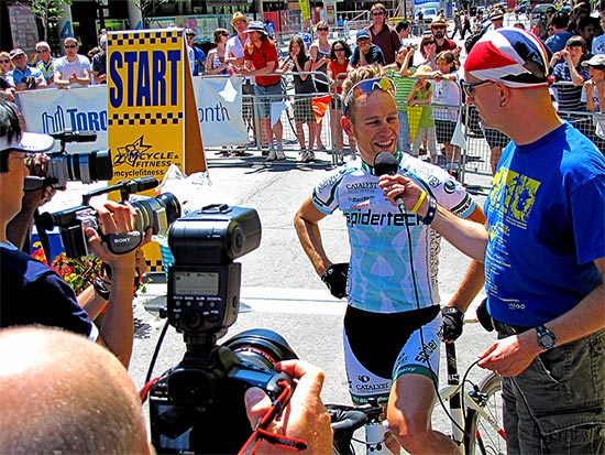 criterium, 2010, winner, first place,  andrew randell, team spidertech, road, race, street, bicycle, biking, cycles, cyclists, bicycling, riding, competition, front street, toronto, city, life
