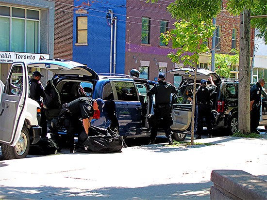 g20, g8, riot police, queen street east, toronto, city, life