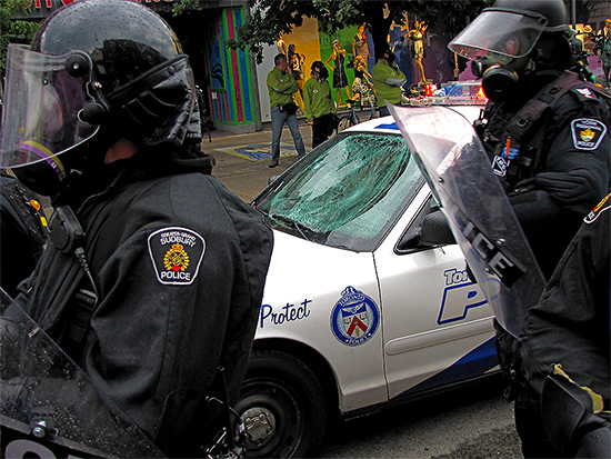 g20, riots, protests, queen street west, vandalism, police, car, cruiser, toronto, city, life