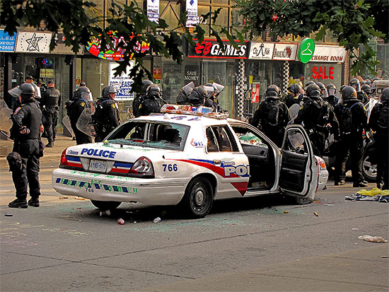 g20, riots, protests, police, car, cruiser, vandalism, queen street west, toronto, city, life