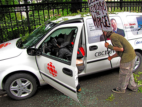 g20, riots, protesters, vandalism, cbc news, van, queen street west, toronto, city, life