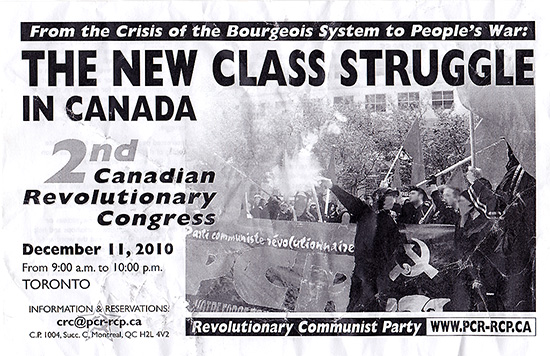 canadian revolutionary congress, communist, communism, propaganda, leaflet, toronto, city, life