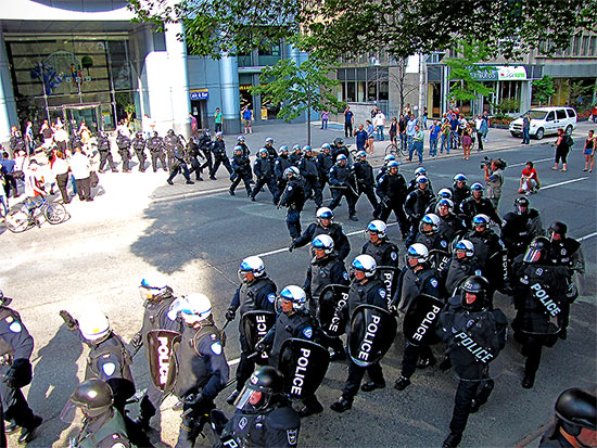 montreal riot police, university avenue, g20, protests, toronto, city, life