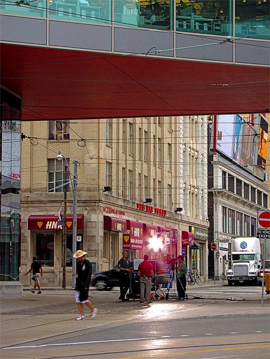 citytv building, olympic spirit building, yonge-dundas square, television, toronto, city, life