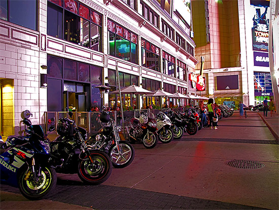 motorcycles, bikes, hard rock cafe, toronto, city, life