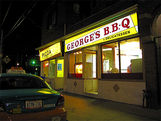 george's b.b.q., chicken, pizza, rotisserie, dundas street, toronto, city, life