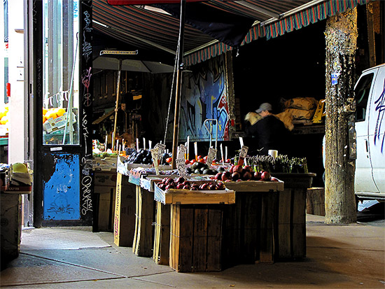 kensington market, fruit shop, night, evening, toronto, city, life