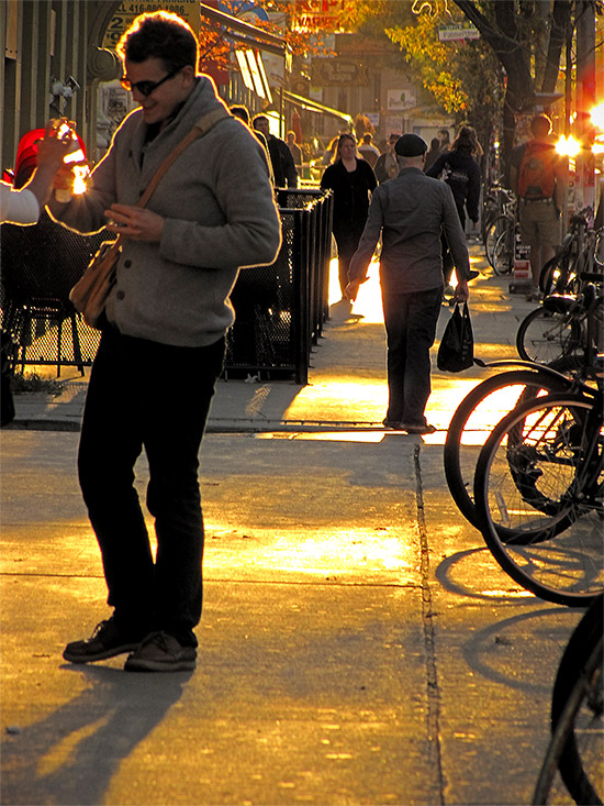 college street west, autumn, sunset, toronto, city, life