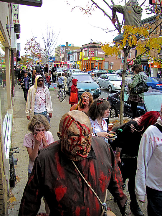 2010, city, life, toronto, zombie walk