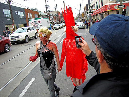 zombie walk 2010, autumn, halloween, toronto, city, life