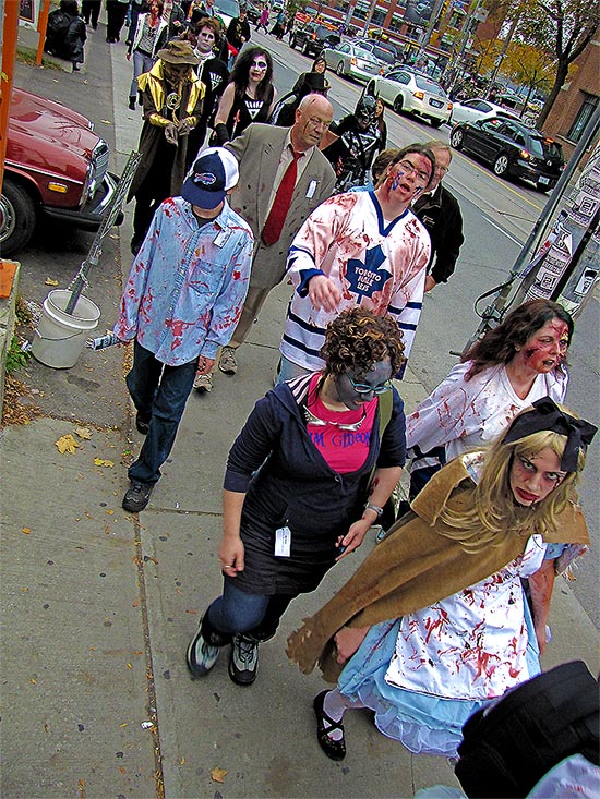 2010, city, life, toronto, zombie walk