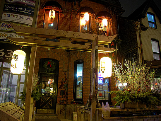 sushi shop, sherbourne street, toronto, city, life